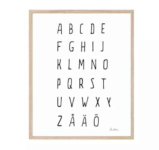 Print/Poster, ABC. Illustration med alfabet av Elina Dahl. Passar perfekt i barnrummet.