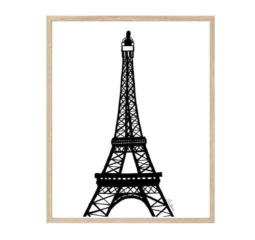 Print/Poster, Eiffel torn. Illustration av Elina Dahl.