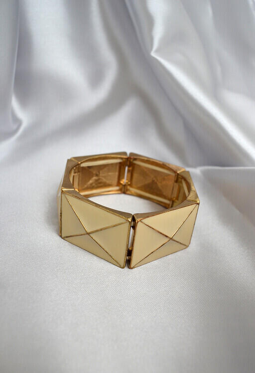 Armband, beige guld.