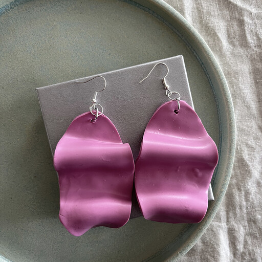 Örhänge wave, cerise.