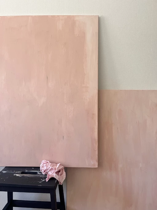 Originalmålning, Rosa himmel, säljs som par.