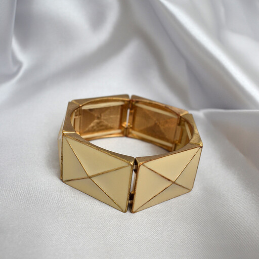 Armband, beige guld.