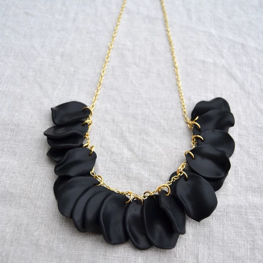 Halsband Black Drop Guld