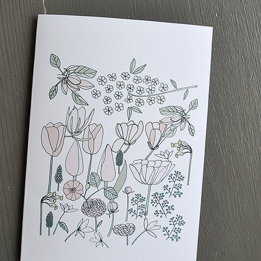 Cards, flowers. 2-pack.