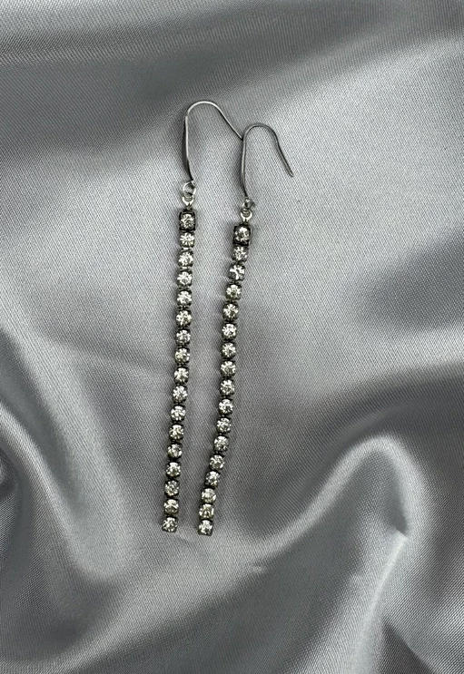 Örhängen strass, silver.