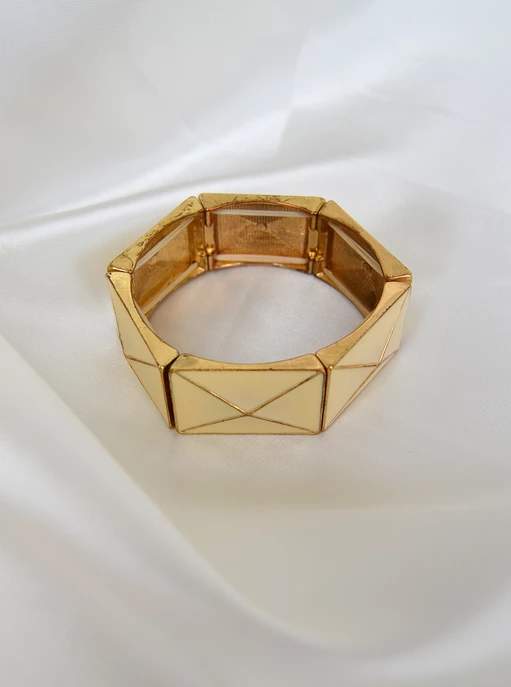 Armband, beige guld.